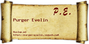 Purger Evelin névjegykártya